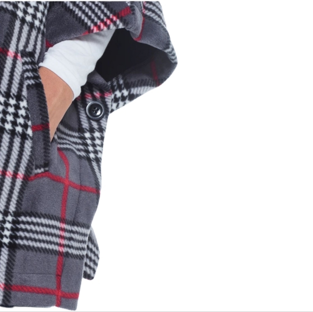 Weatherproof Hooded Fleece Poncho - Picture 3 of 13